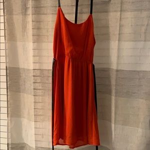 Red/Orange summer dress with straps back detail